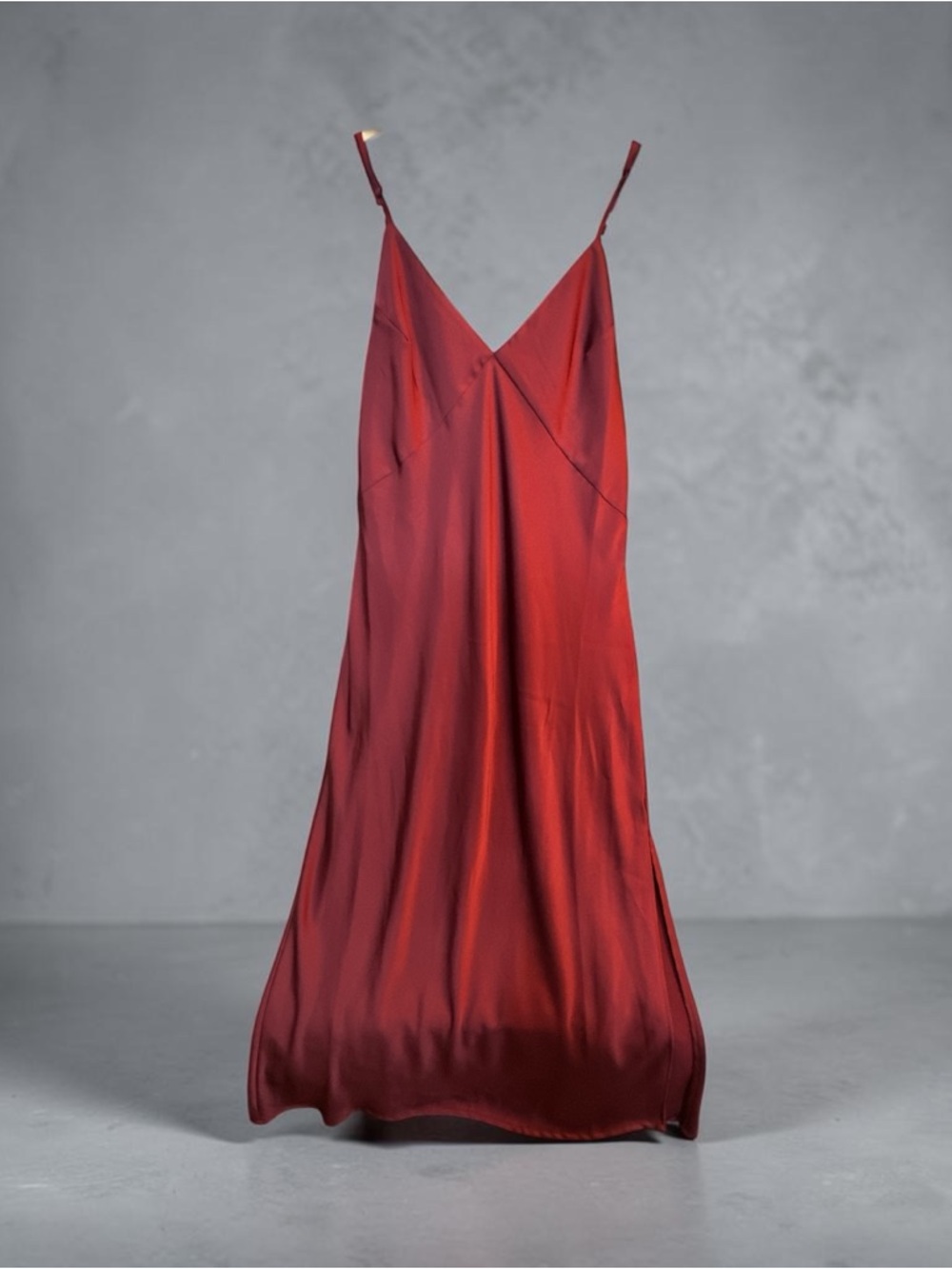 a new day Red Satin Slip maxi dress with Spaghetti Straps